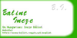 balint incze business card